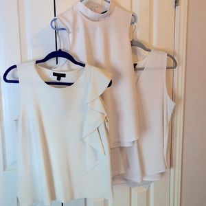 Bundle of Ann Taylor blouses. White size large.